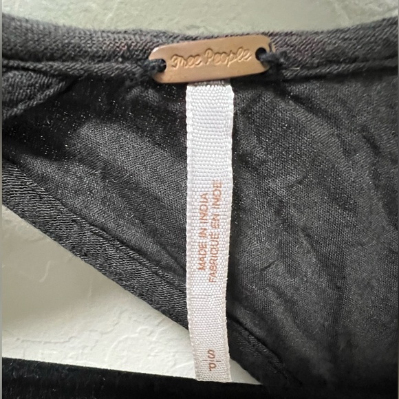 Free People Talia Embroidered Black Mini Dress. - Picture 4 of 4